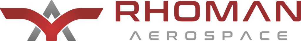 rhoman aero logo horizontal, red white